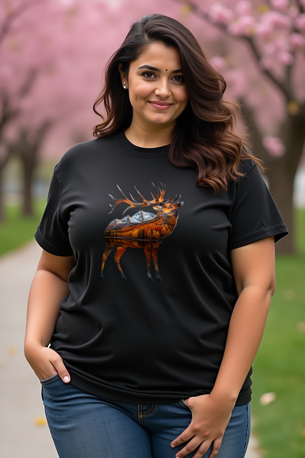 Elk Mountains T-Shirt — black mannequin front view
