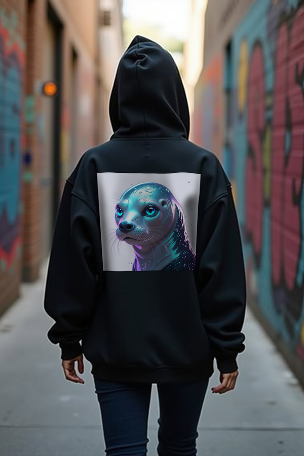 Selkie unisex hoodie black back mockup