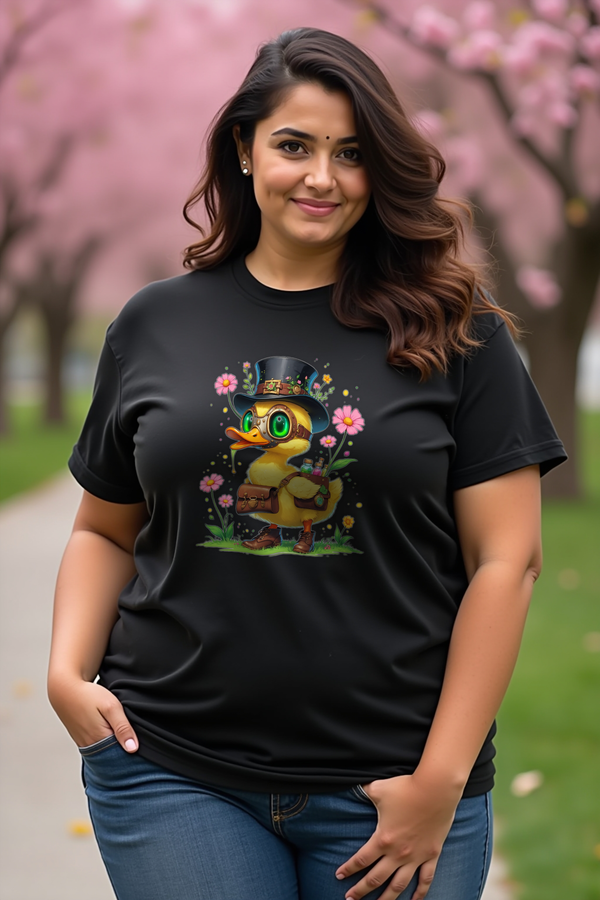 Plague Doctor Duckling T-Shirt - Black - Front Left Angle
