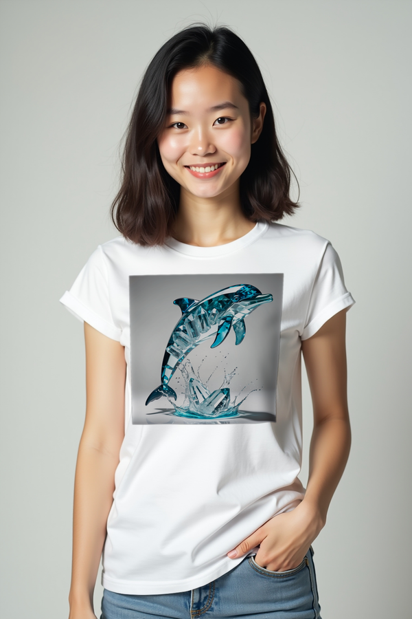 Aquamarine Dolphin t-shirt mannequin