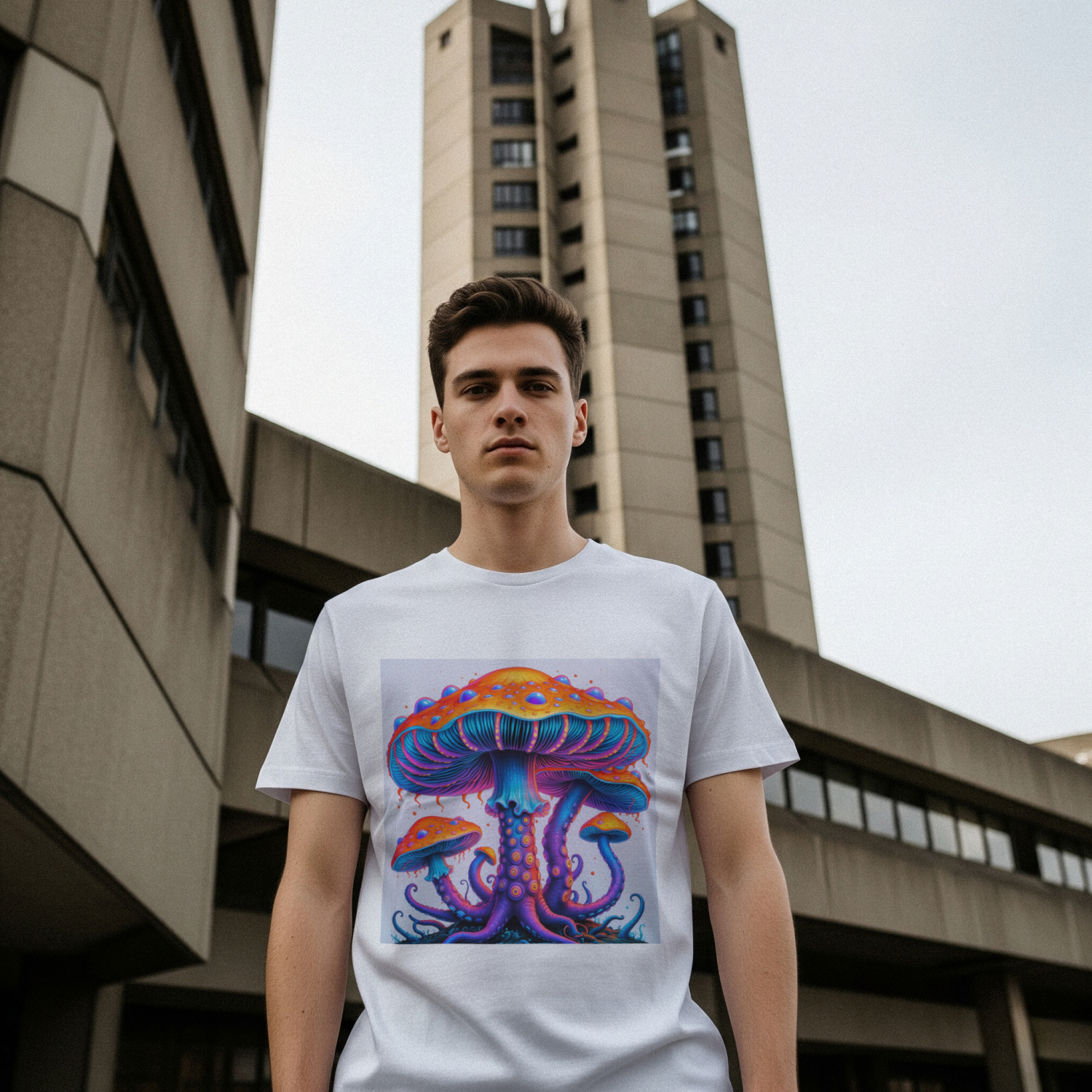 Octopus Tentacle Fungus t-shirt white mannequin