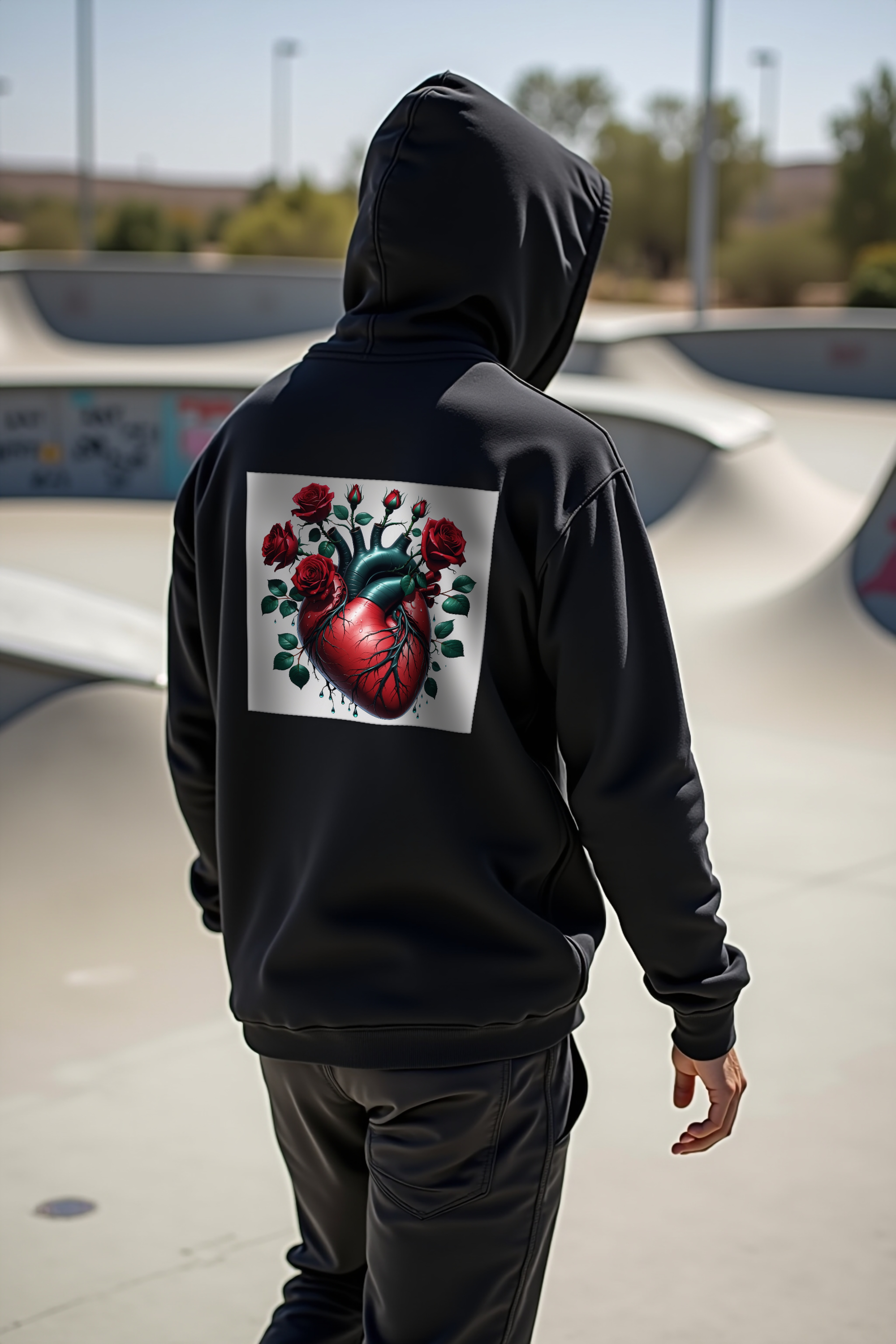 Thorned Heart hoodie - black back