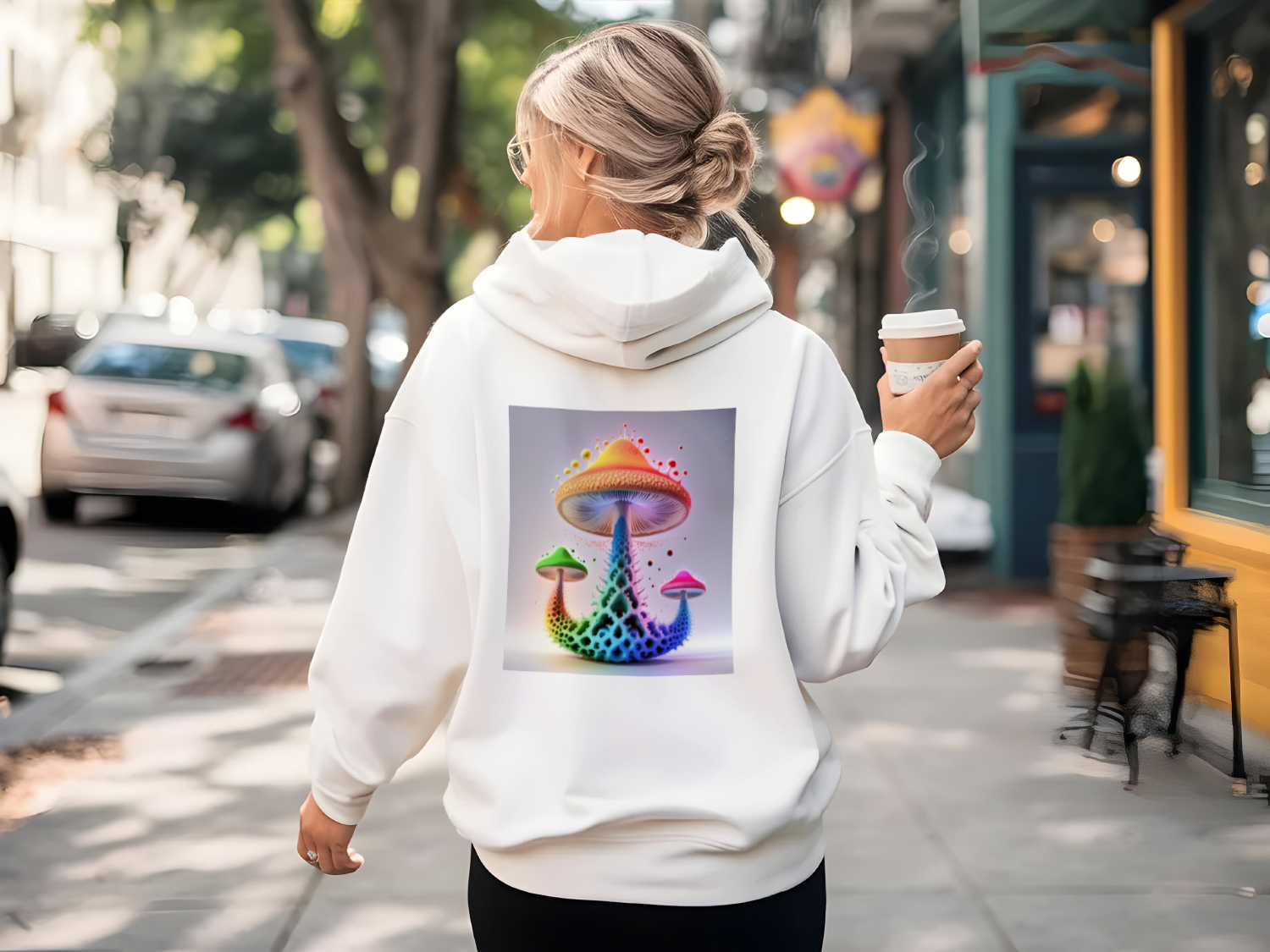 Fractal Infinity Shroom Hoodie back view