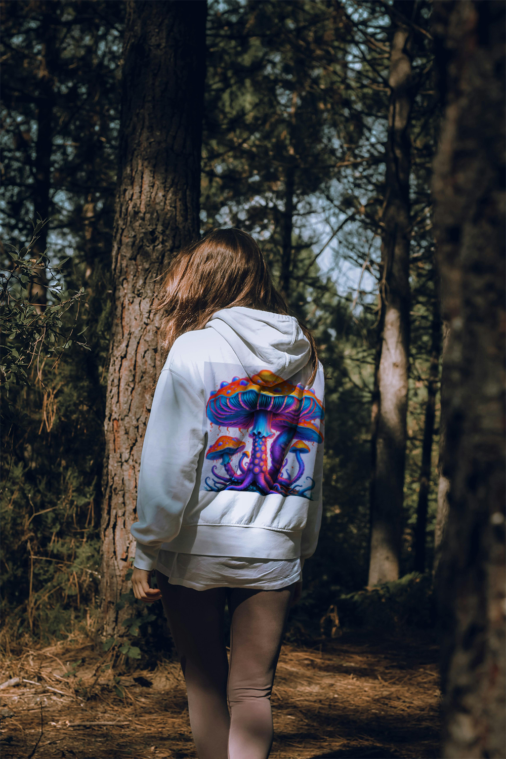 Octopus Tentacle Fungus hoodie back lifestyle