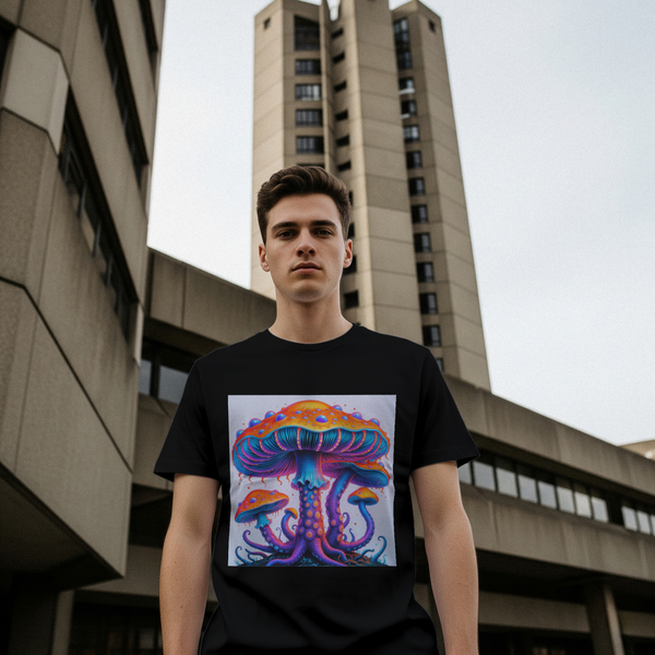 Octopus Tentacle Fungus t-shirt black mannequin