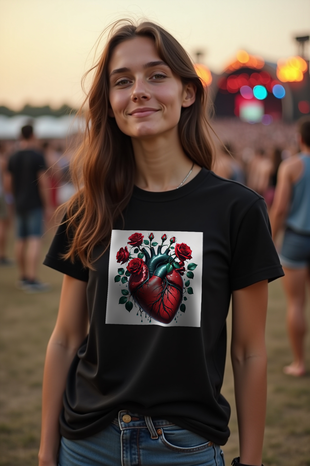 Thorned Heart tee - black front