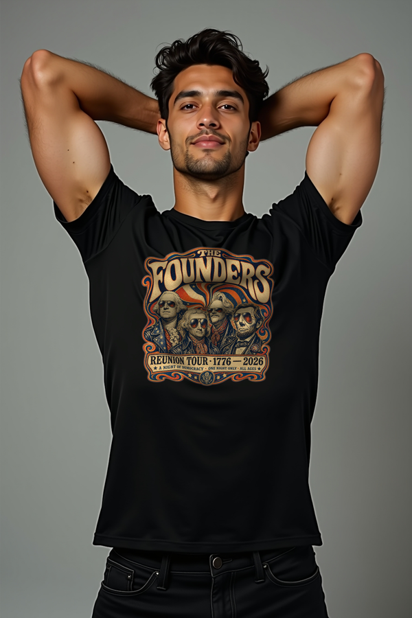 Founders Reunion Tour Tee - black mannequin front view