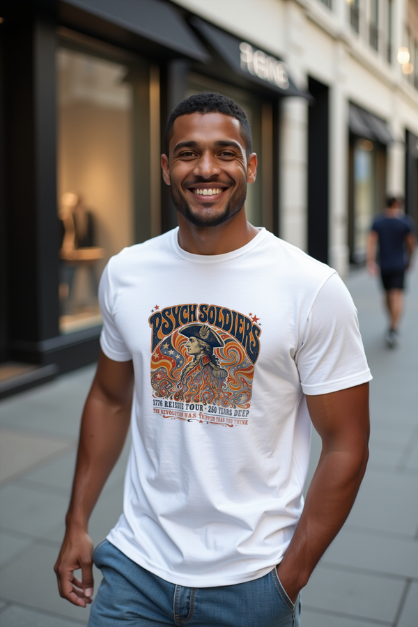Psych Soldiers Tee - white mannequin front view