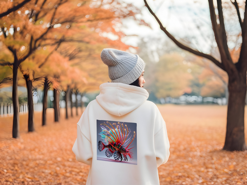 Bioluminescent Lionfish Hoodie Back View
