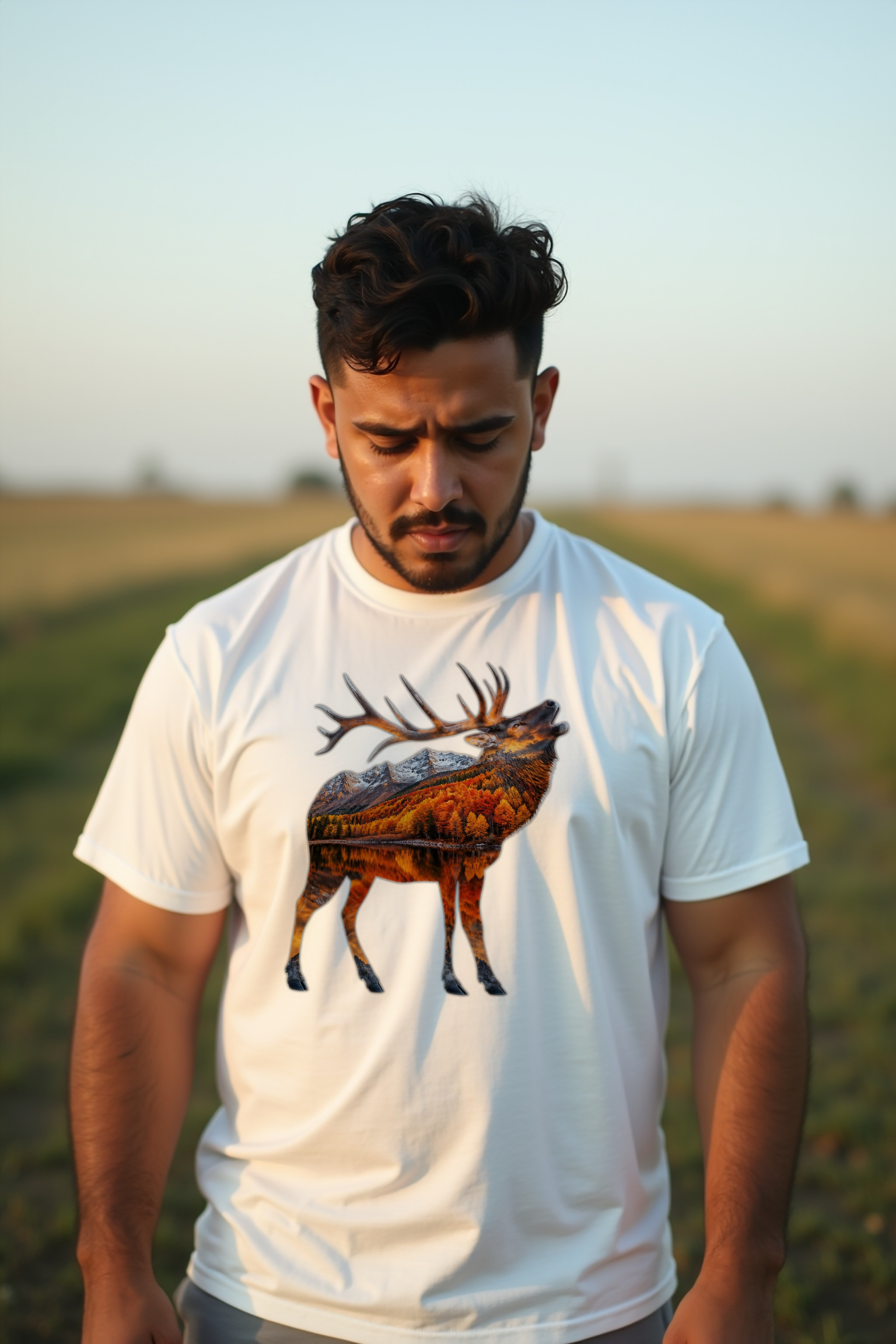 Elk Mountains tshirt front white mannequin (v2 — diversity refresh)