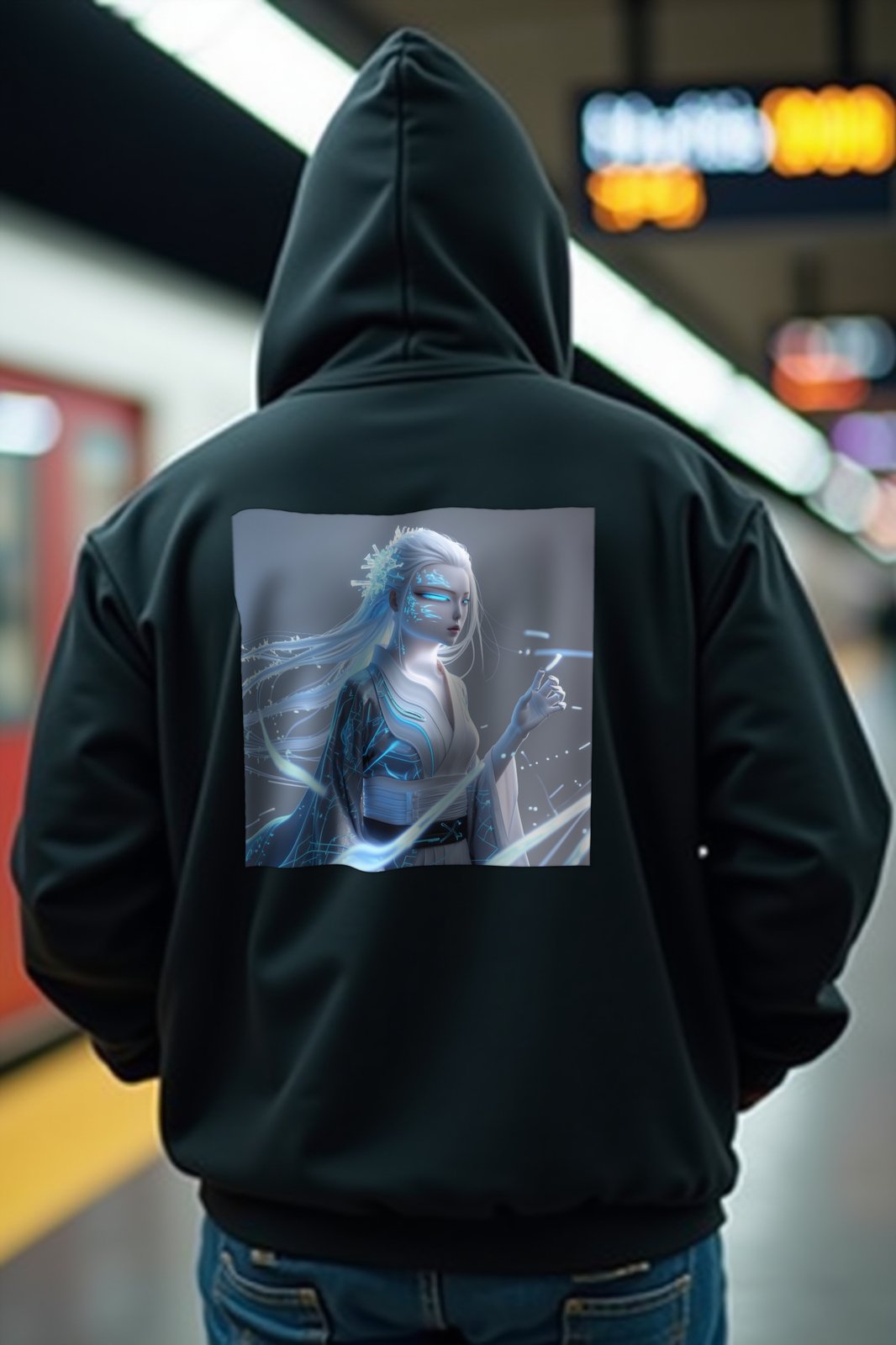Cryo Yuki-Onna hoodie black mannequin variant