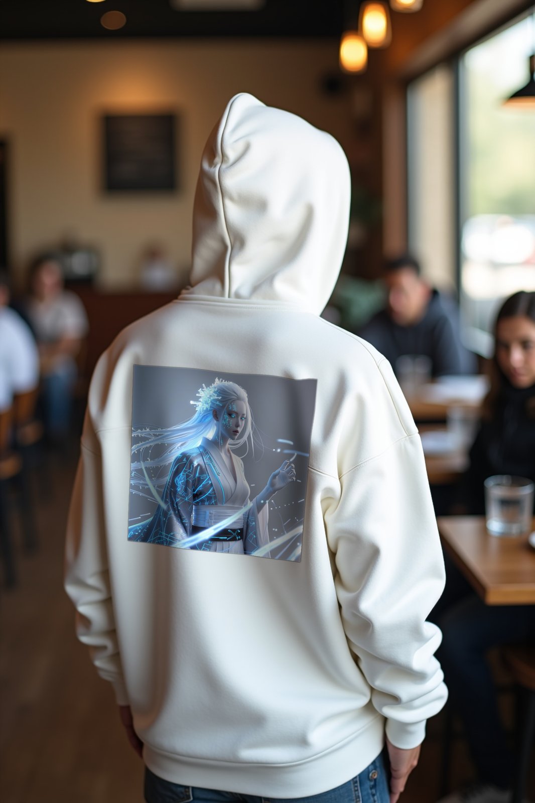 Cryo Yuki-Onna hoodie white mannequin variant