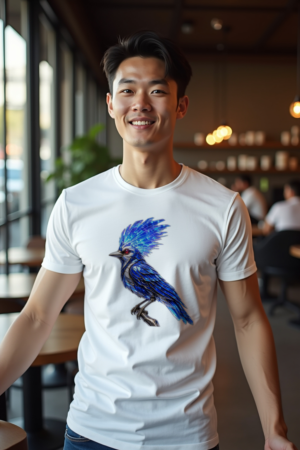 Crystal Jay T-Shirt — white mannequin front view