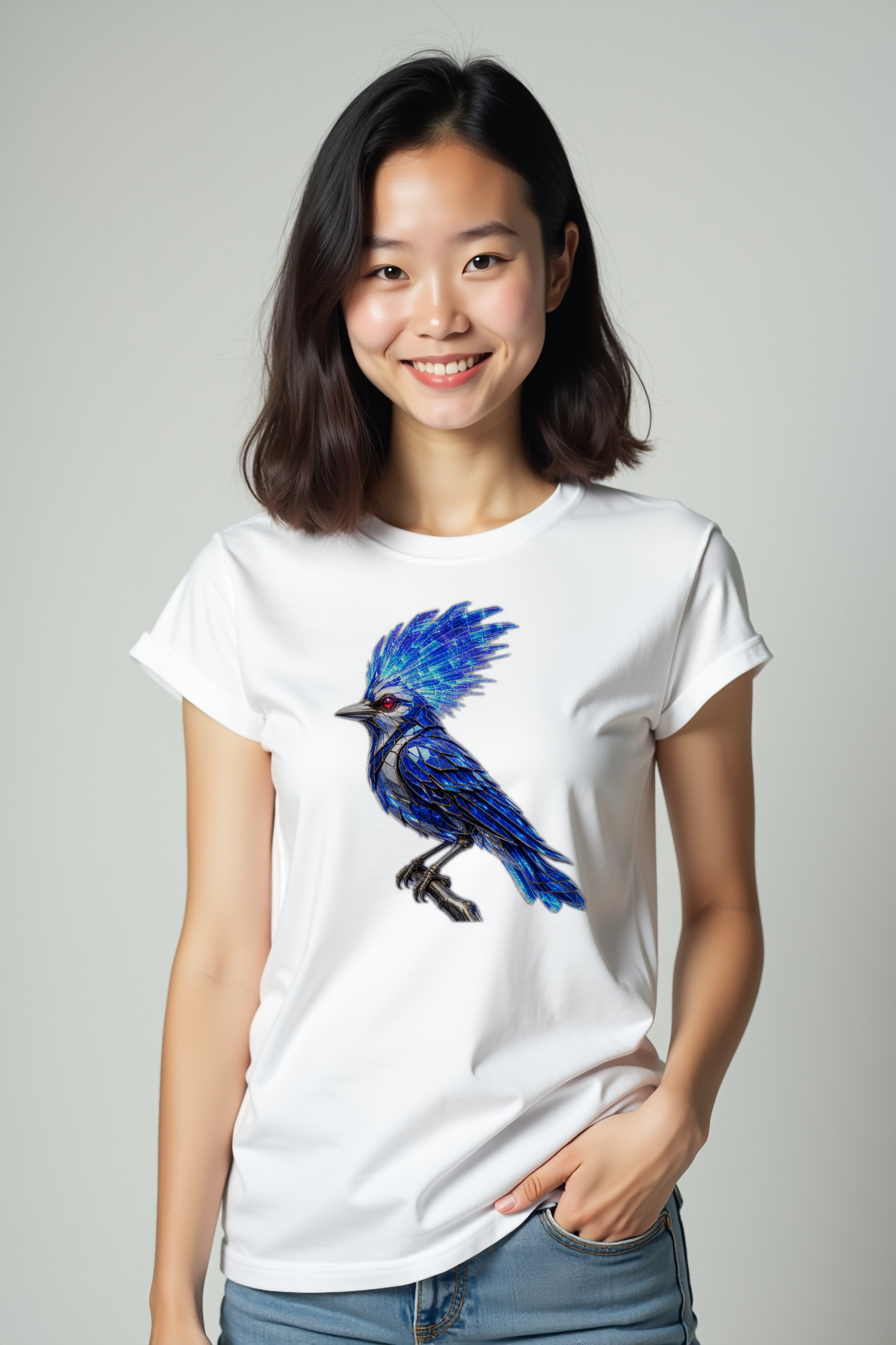 Crystal Jay T-Shirt — white mannequin front view 2