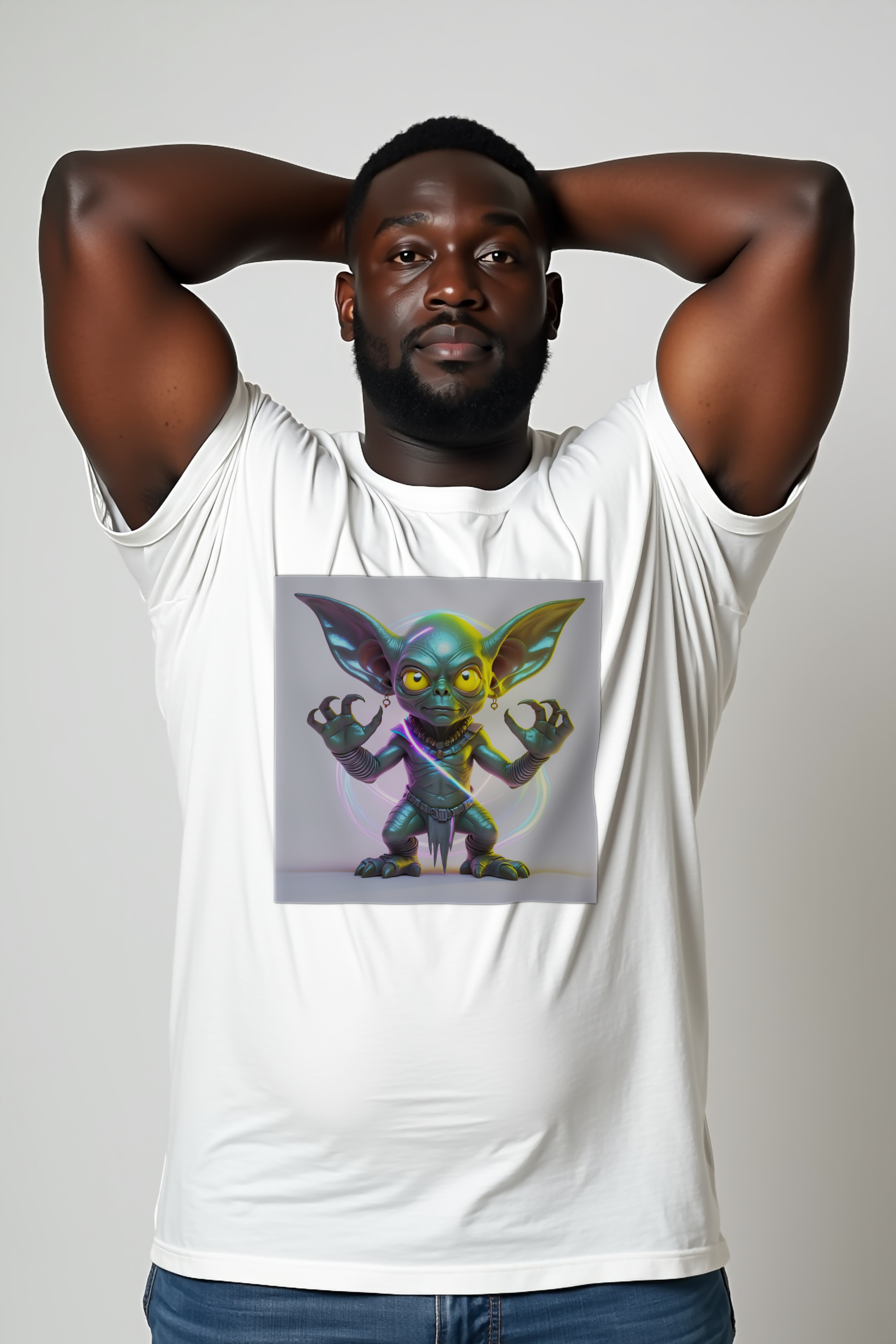 Hopkinsville Goblin tee white mannequin stretching