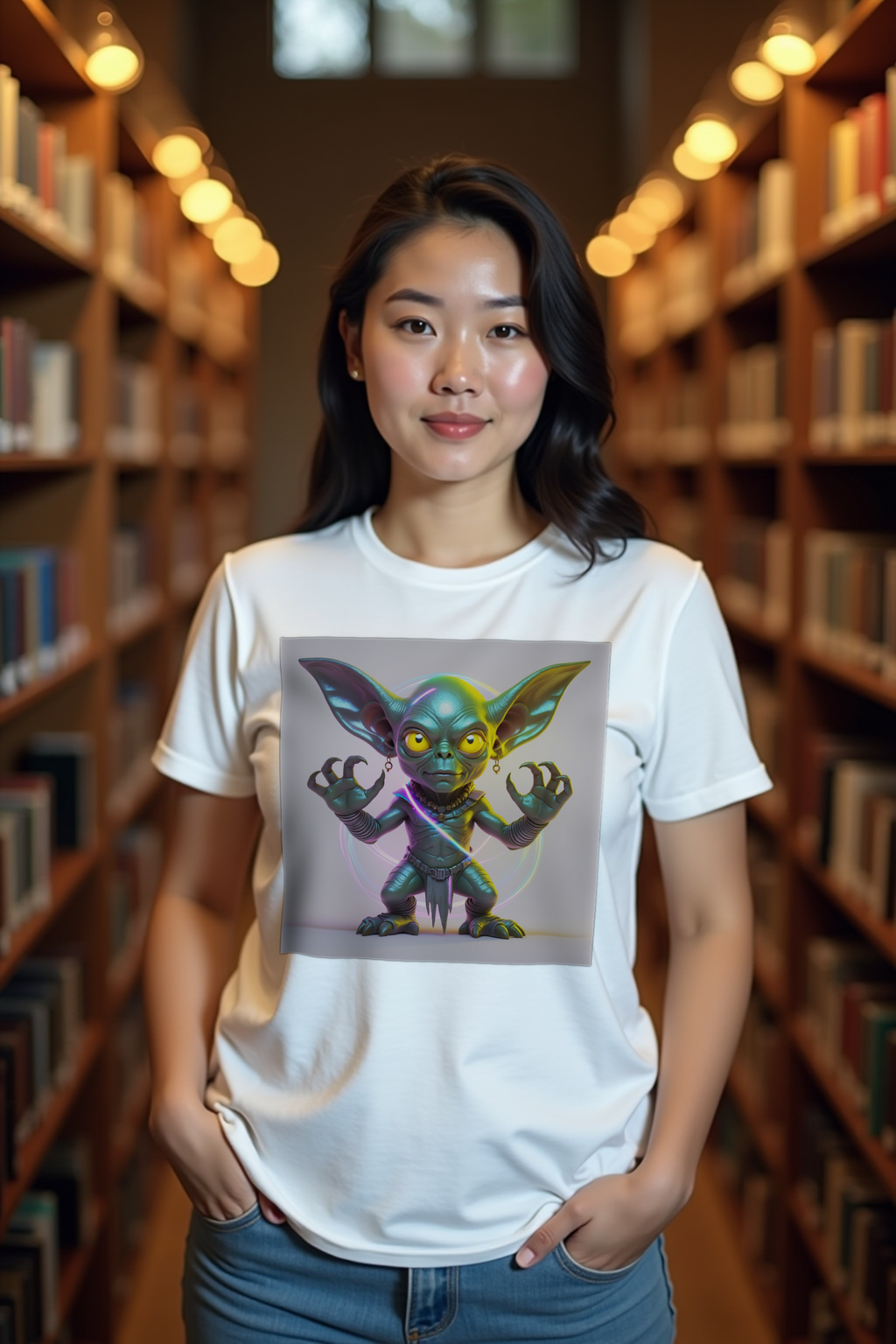 Hopkinsville Goblin tee white mannequin thumbs