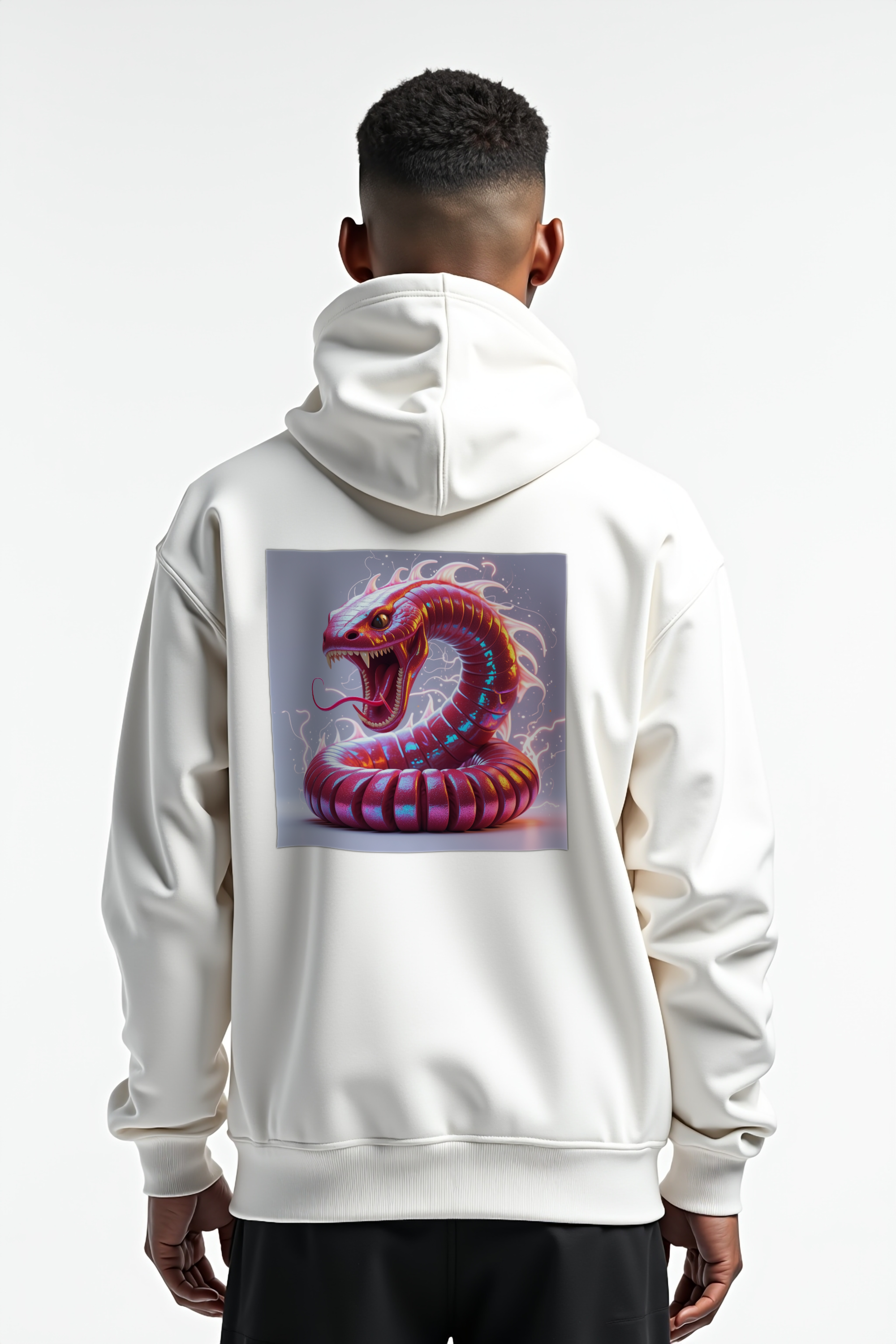 Mongolian Death Worm hoodie white mannequin
