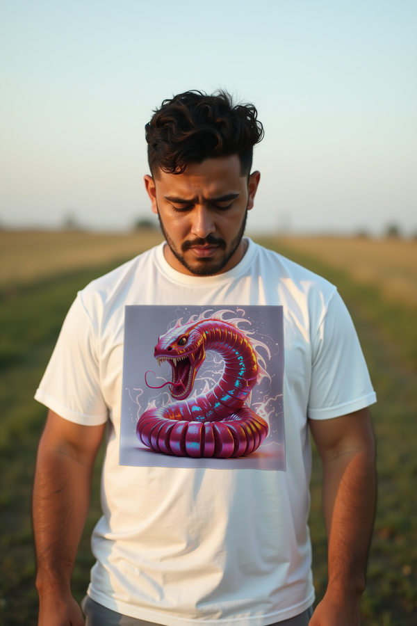 Mongolian Death Worm tee white looking down