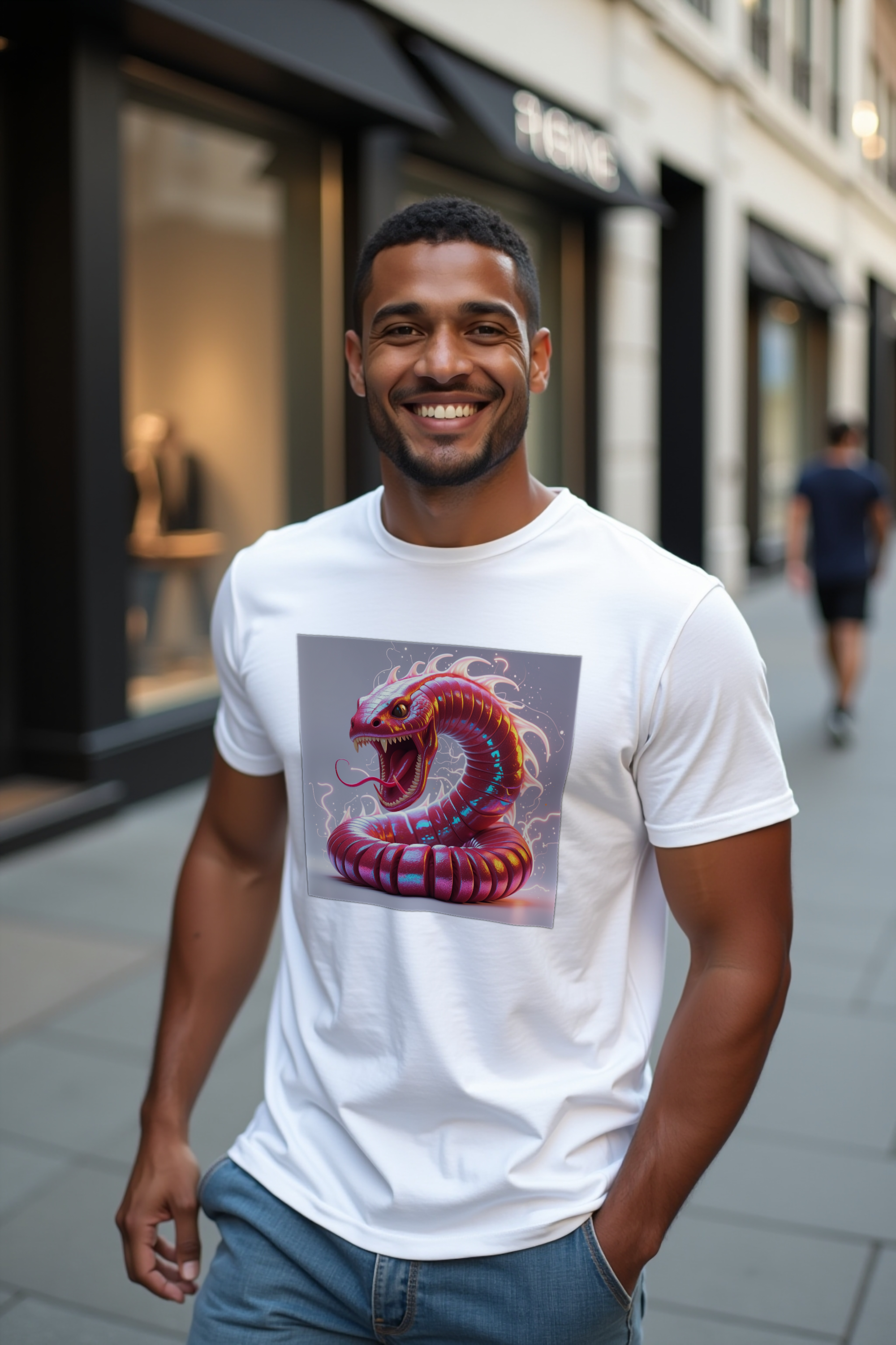 Mongolian Death Worm tee white greeting