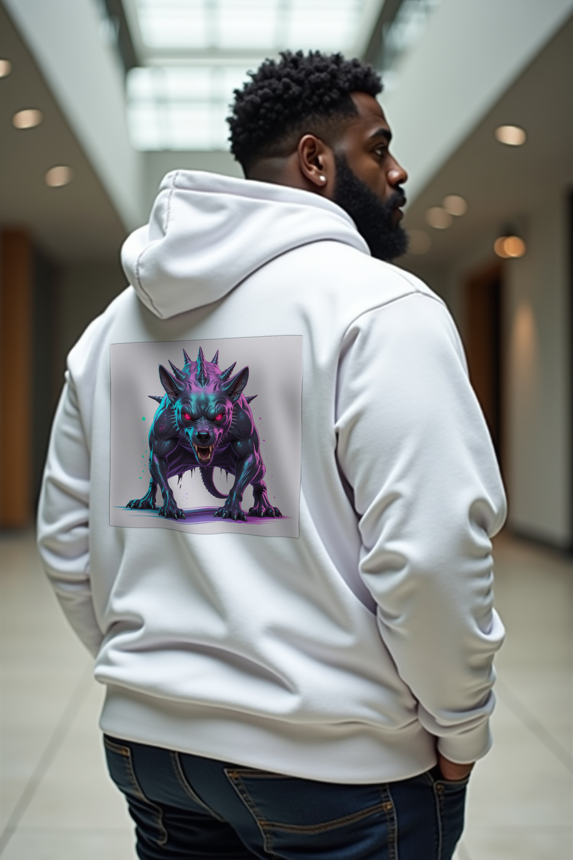 Chupacabra hoodie white shrug