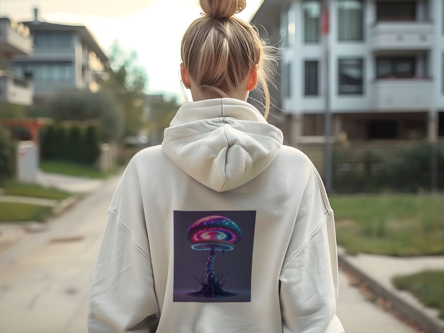Cosmic Psilocybin Portal Hoodie - Back Black