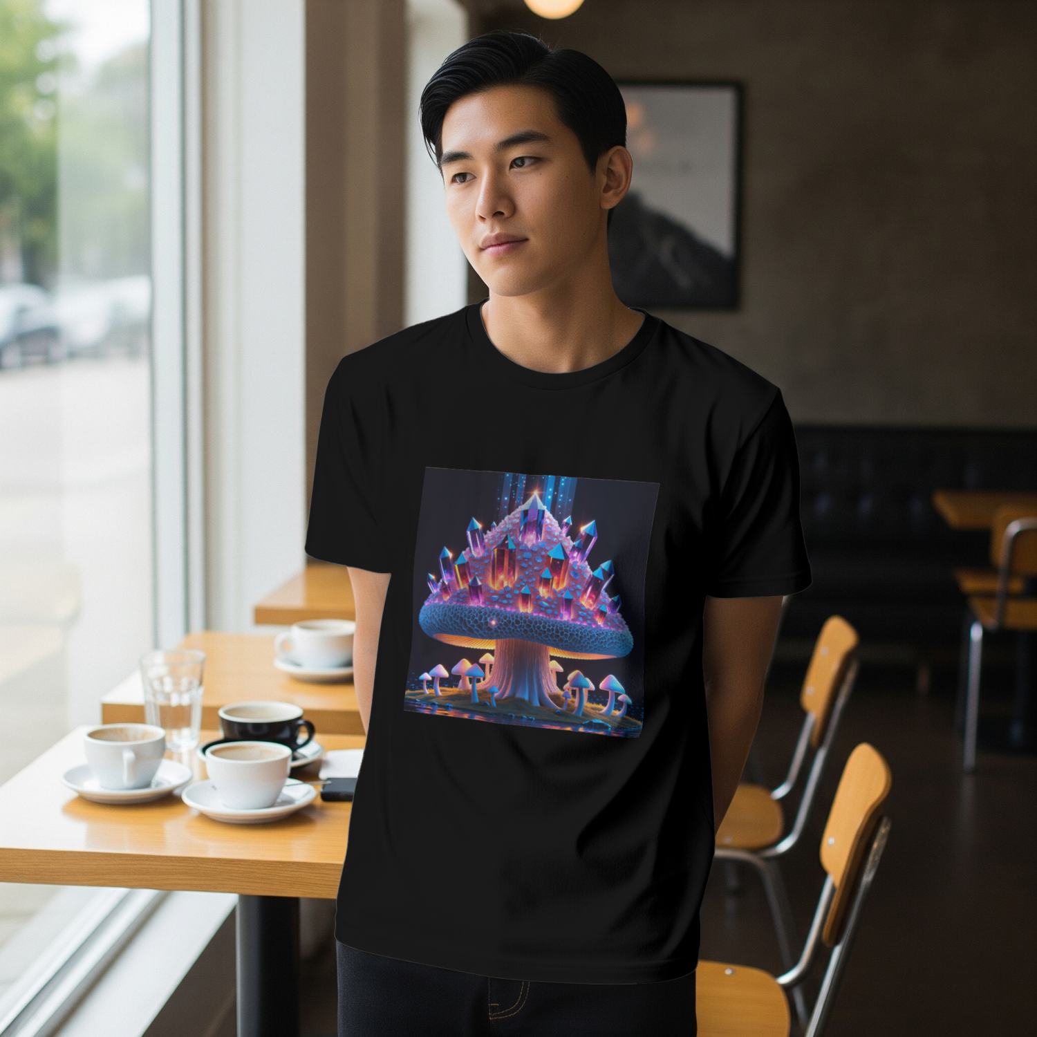 Crystal Morel Cathedral tee front v2 — black