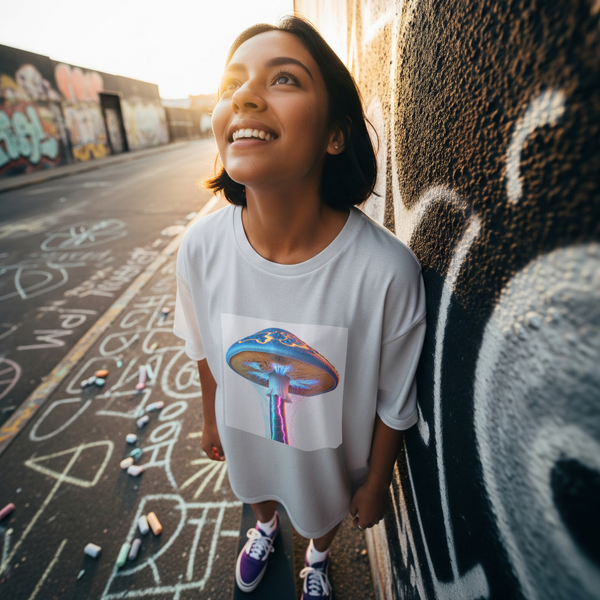 Mycelium Brain Network tee front v2 — white
