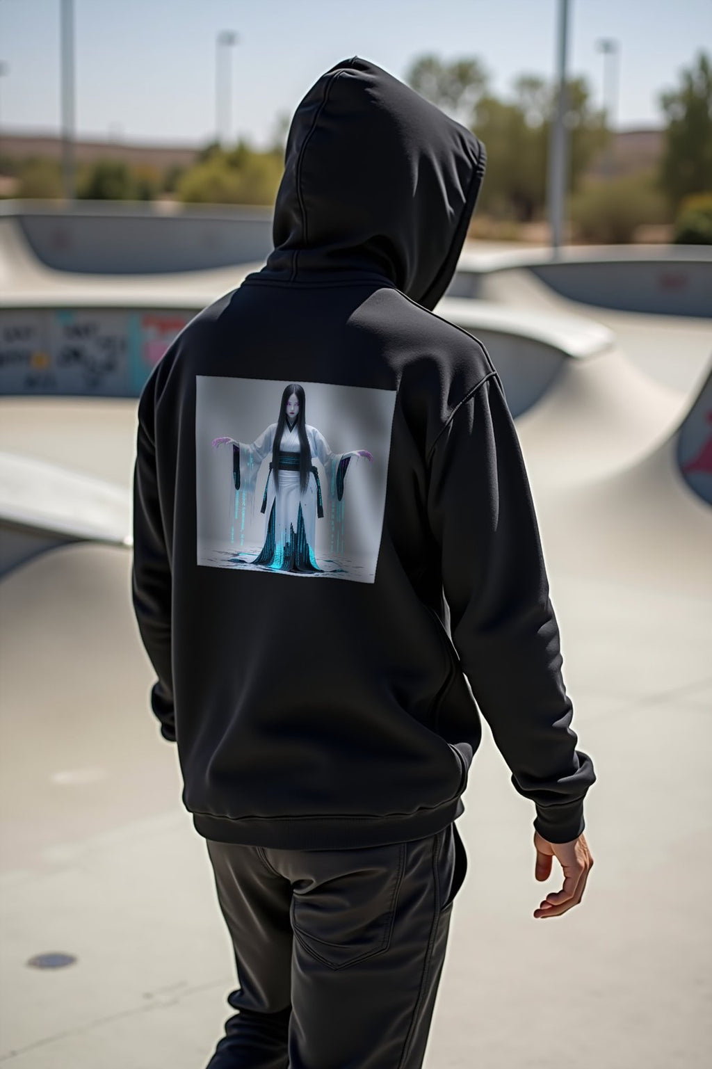 Digital Yurei hoodie black mannequin variant