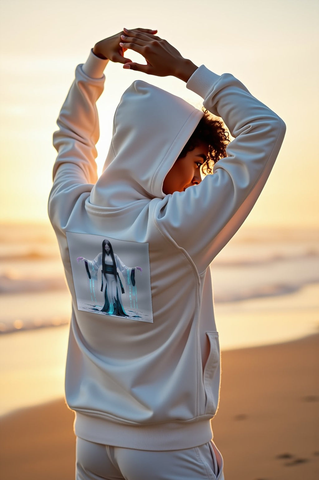 Digital Yurei hoodie white mannequin variant