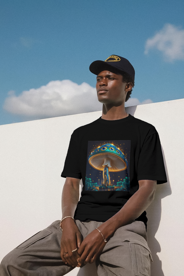 Peacock Fungus Display T-Shirt black - Dynamic Mockups