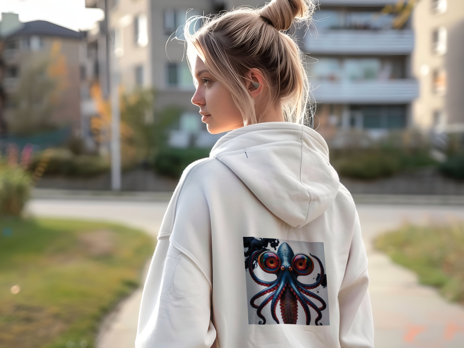 Giant Squid Hoodie Back View Alt