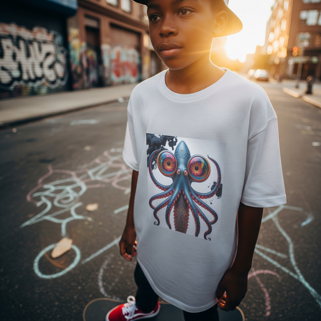 Giant Squid T-Shirt Mockup White