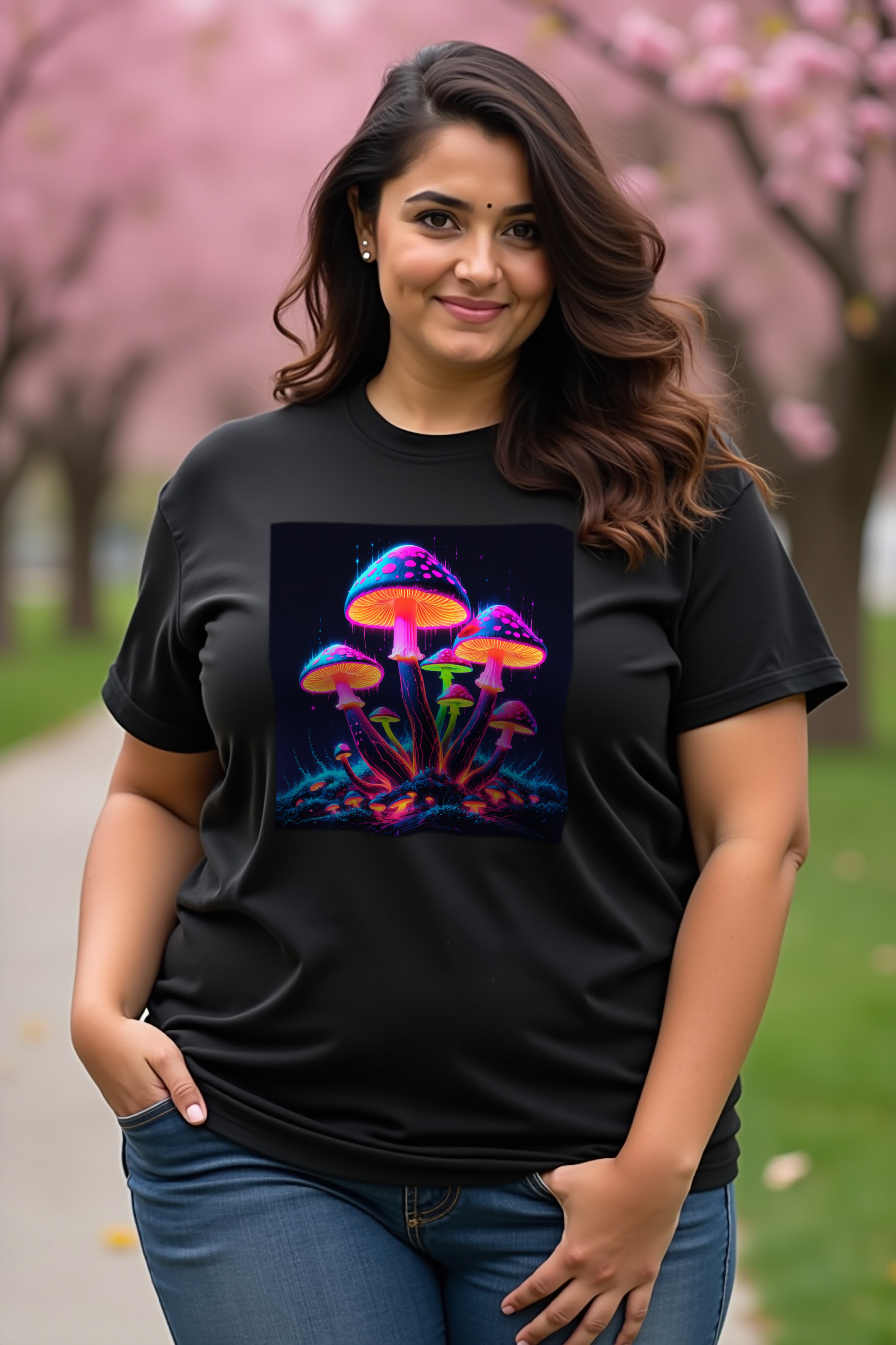 Glow Fungi Tee - Black featured