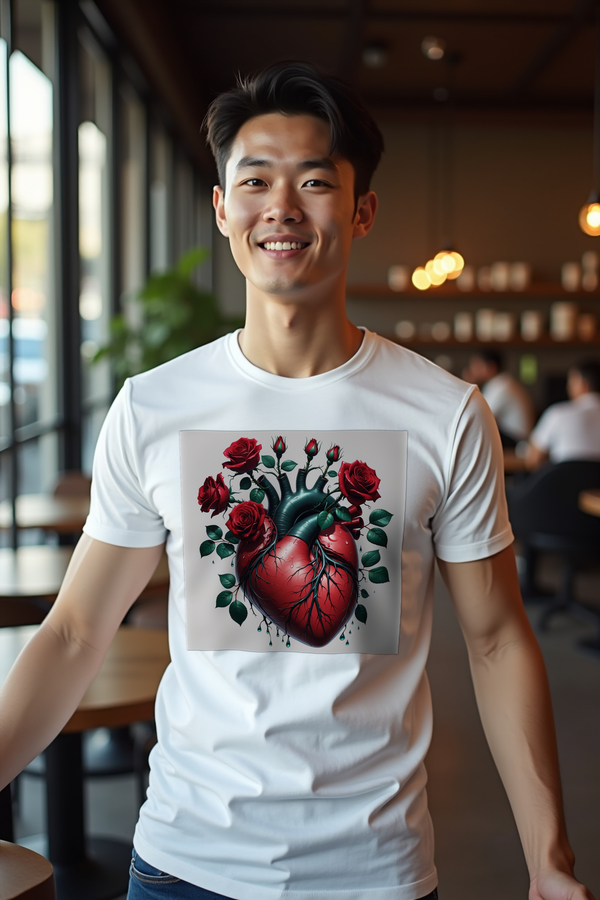 Thorned Heart tee - white front featured