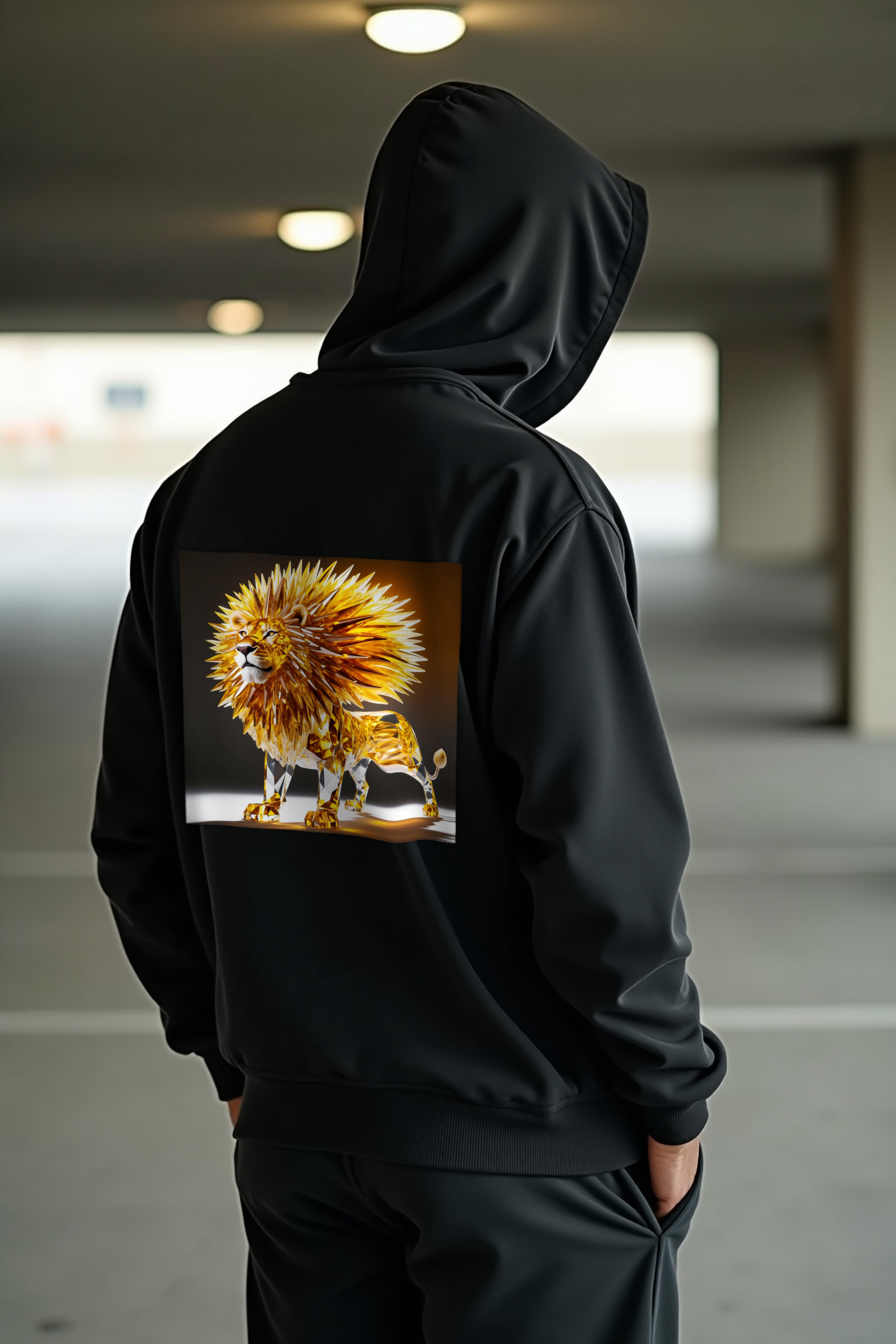 Citrine Lion Hoodie Black Back 45