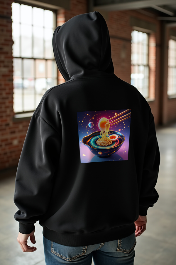 Cosmic Carbonara Hoodie Black back angled