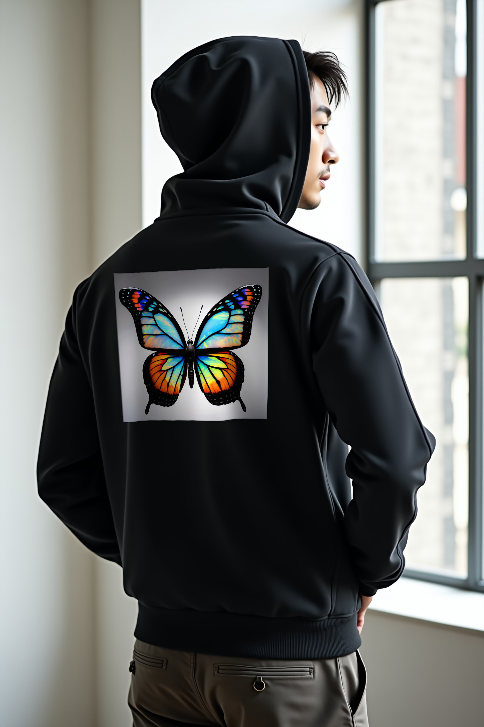 Opal Monarch hoodie black back 45