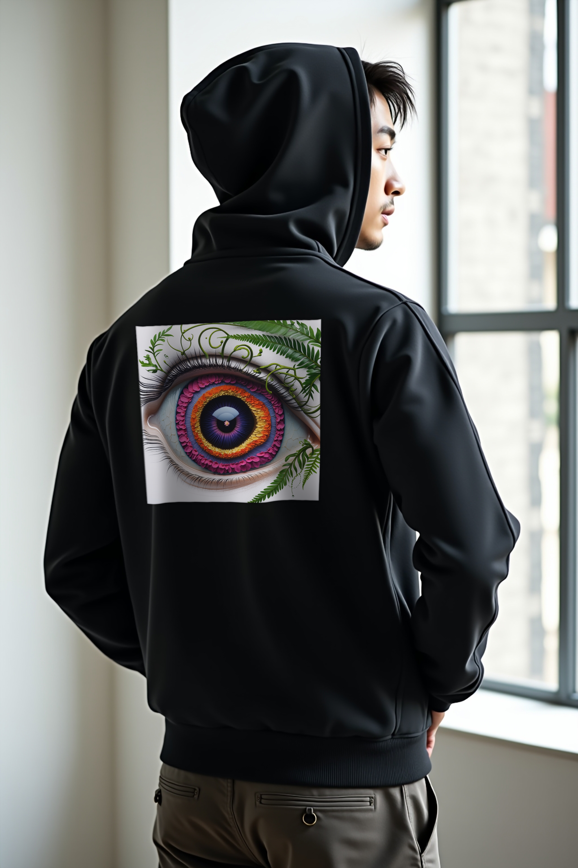 Botanical Eye hoodie black back