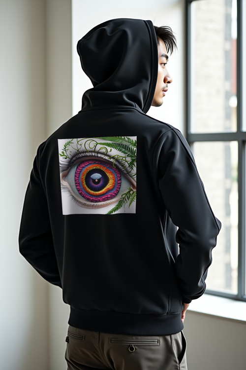 Botanical Eye hoodie black back