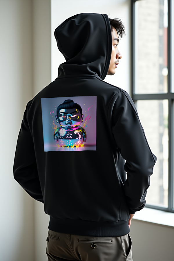 Chrome Daruma hoodie black back