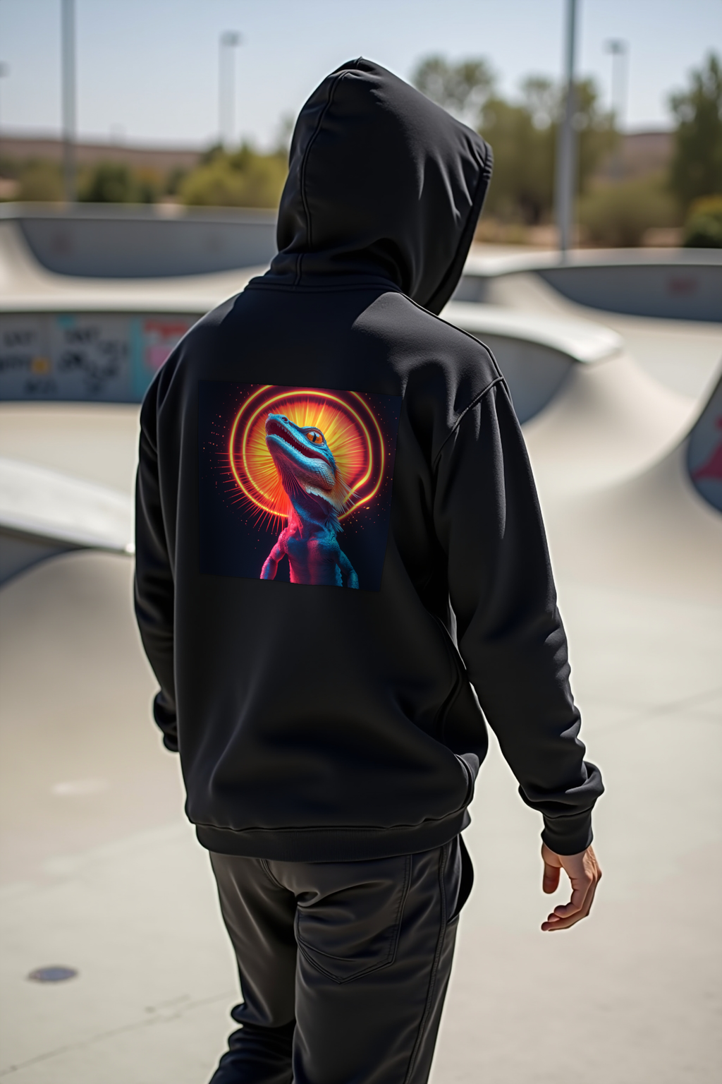 Frilled Lizard hoodie black mockup back