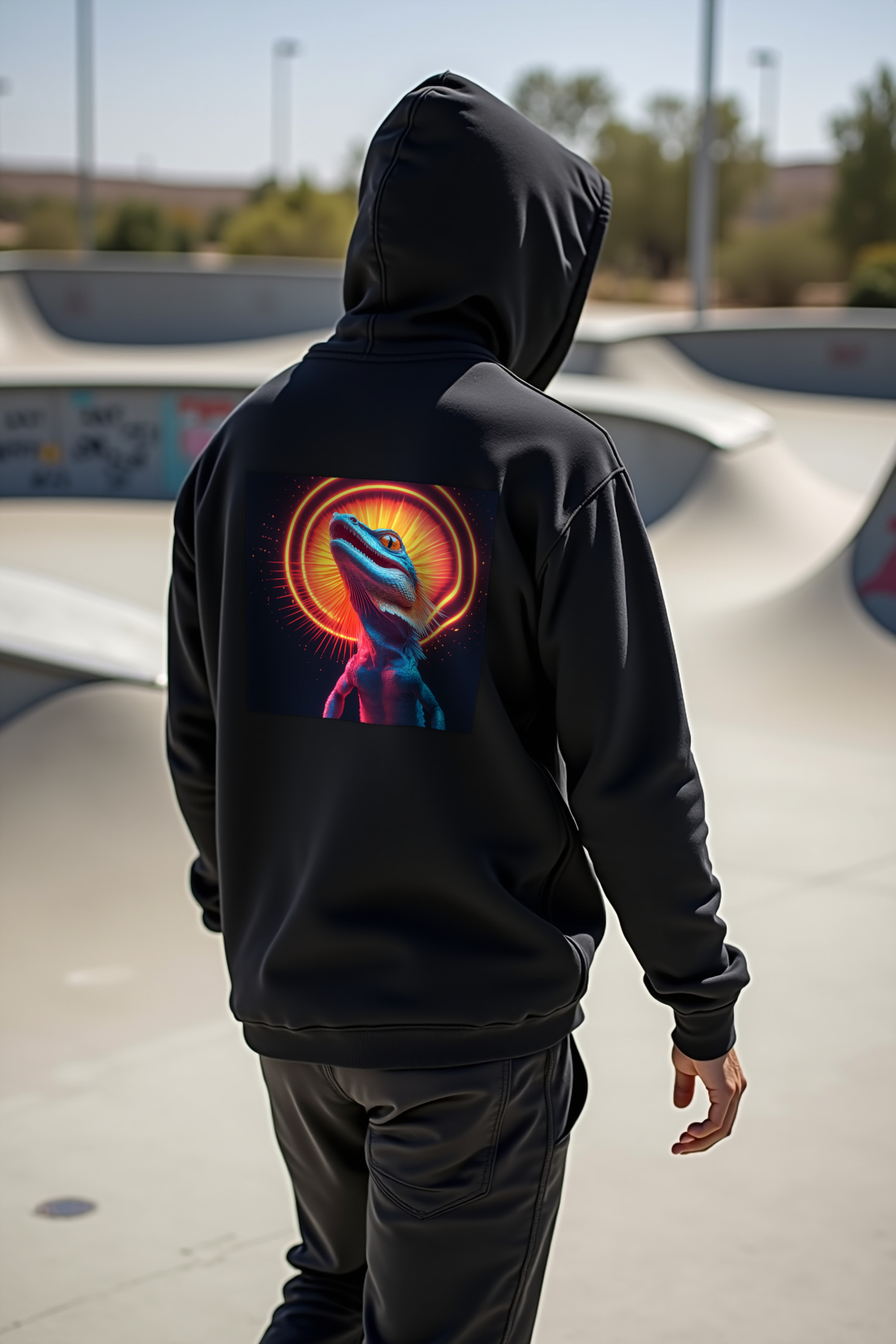 Frilled Lizard hoodie black mockup back