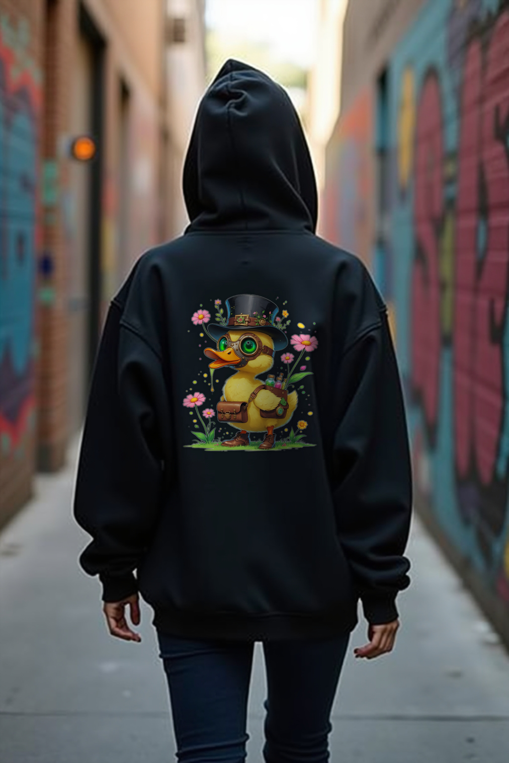 Plague Doctor Duckling Hoodie - Black - Graffiti Alley