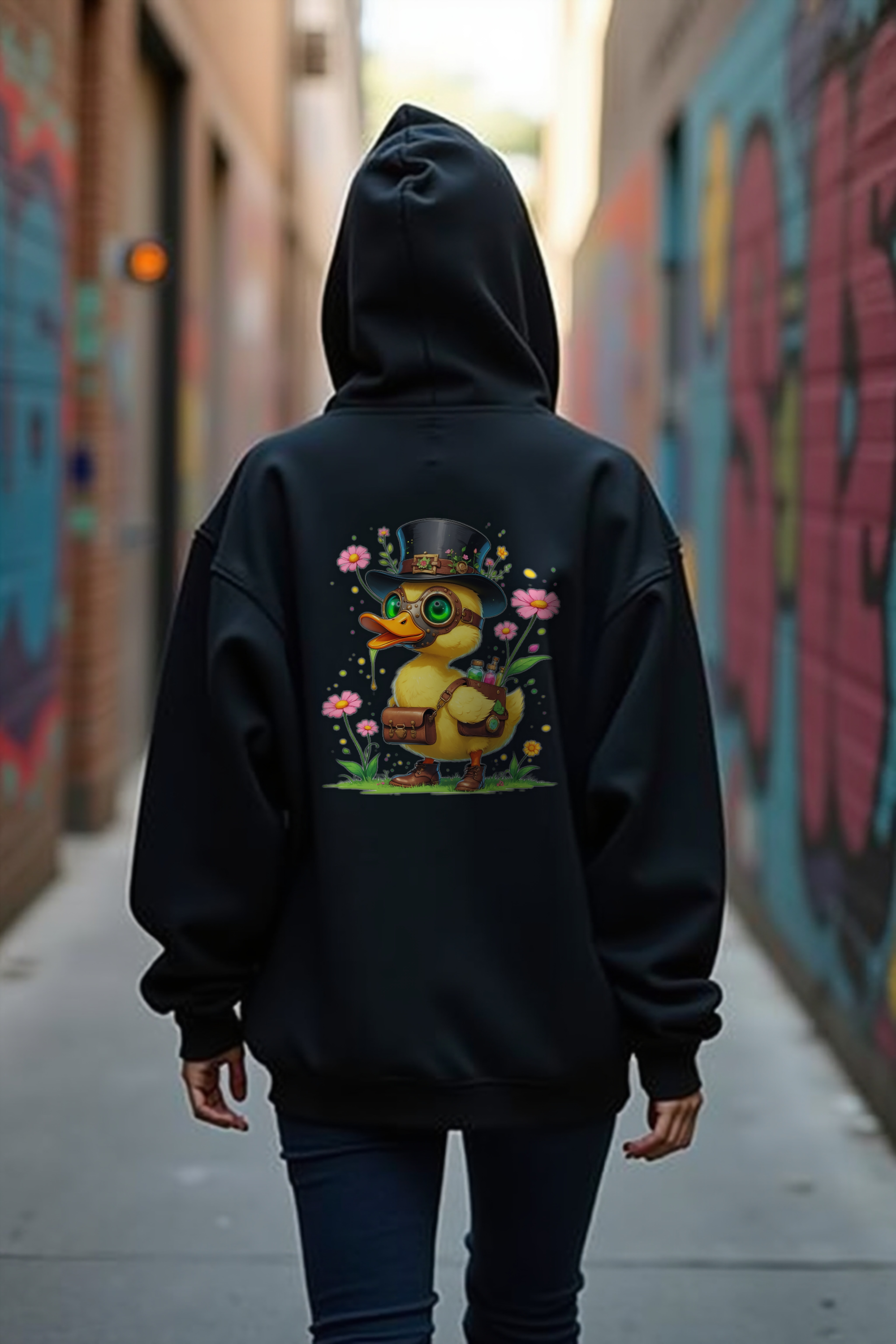 Plague Doctor Duckling Hoodie - Black - Graffiti Alley