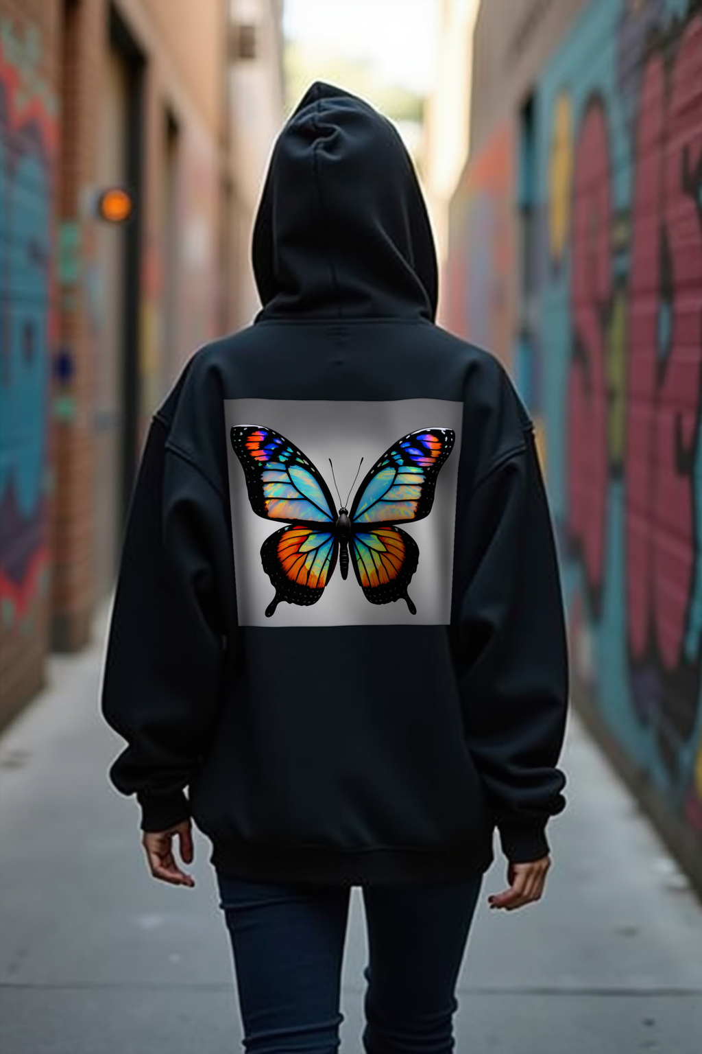 Opal Monarch hoodie black back