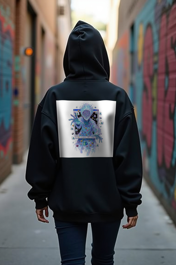 Webcam Ghost hoodie black back featured