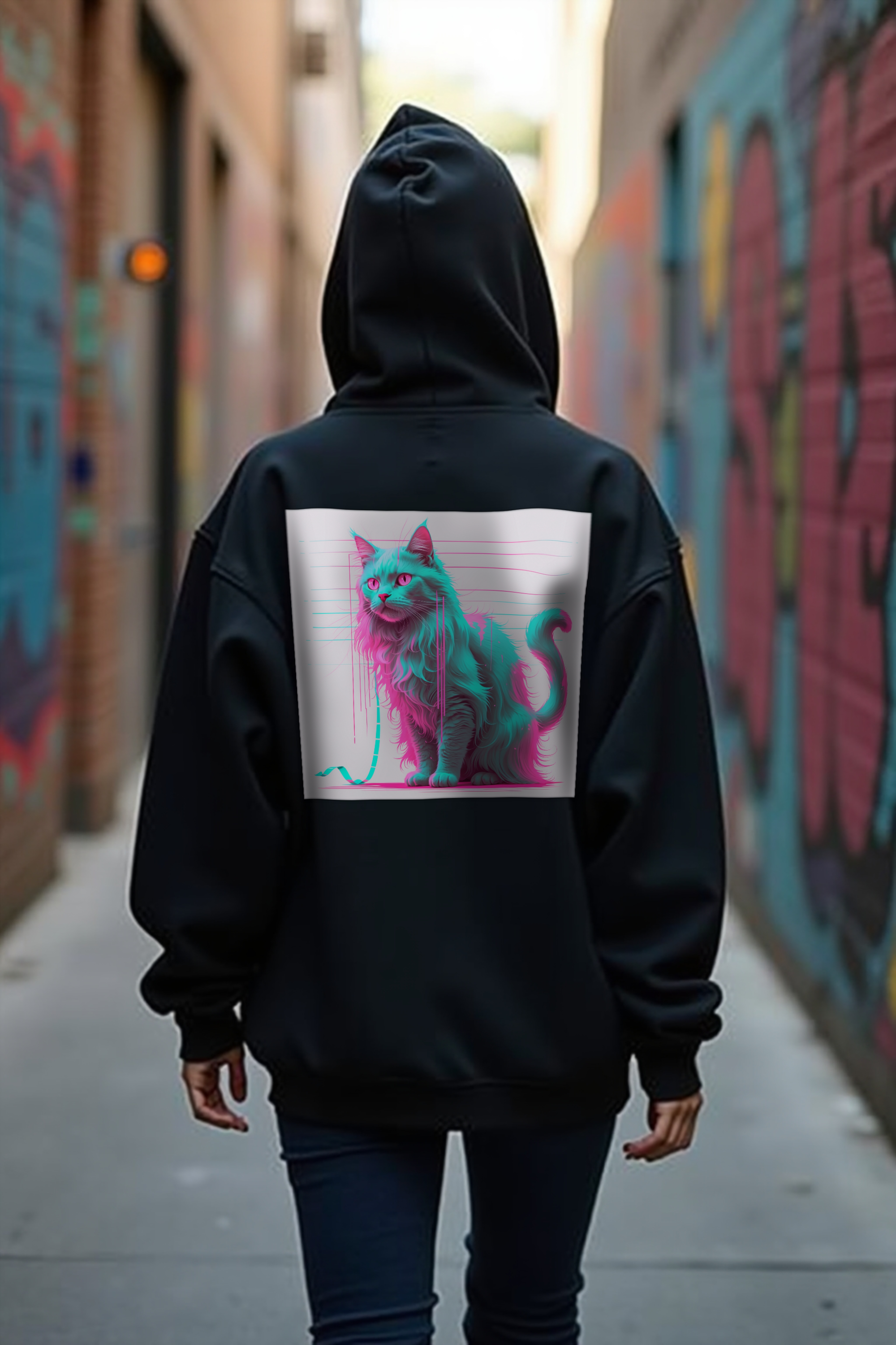 VHS Specter Cat Hoodie Black Back