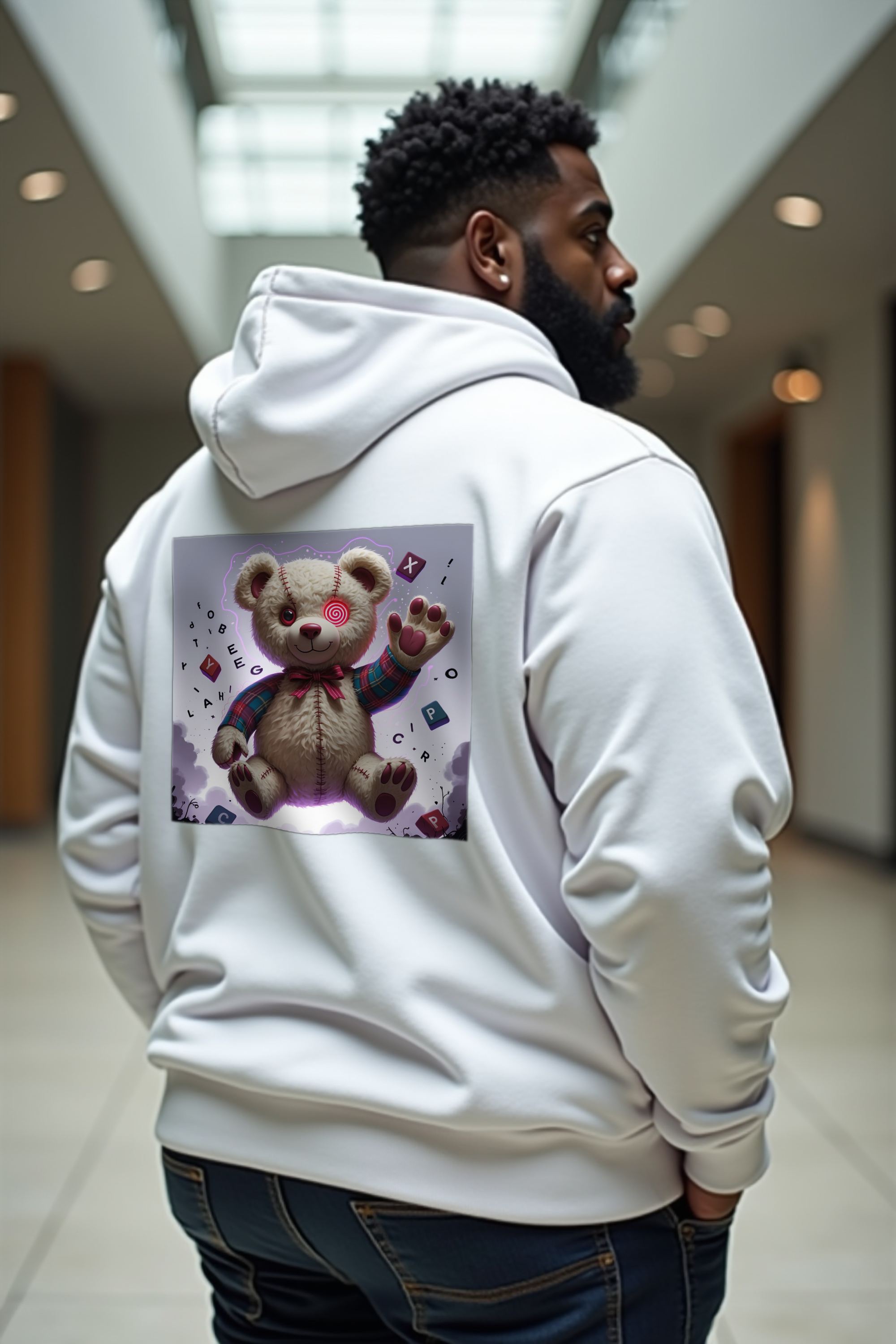 Possessed Teddy Bear - Unisex Hoodie - White Back