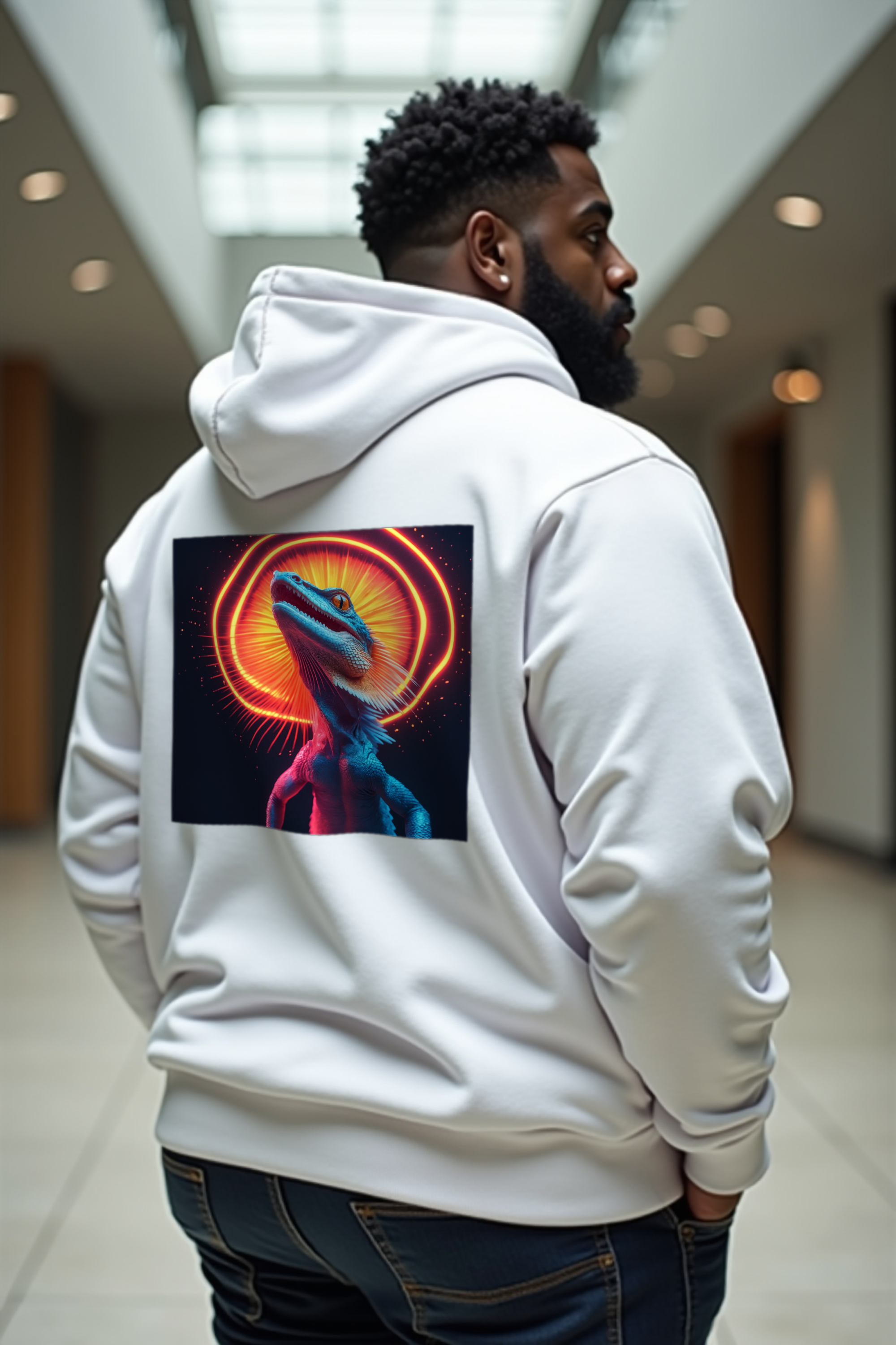 Frilled Lizard hoodie white mockup back