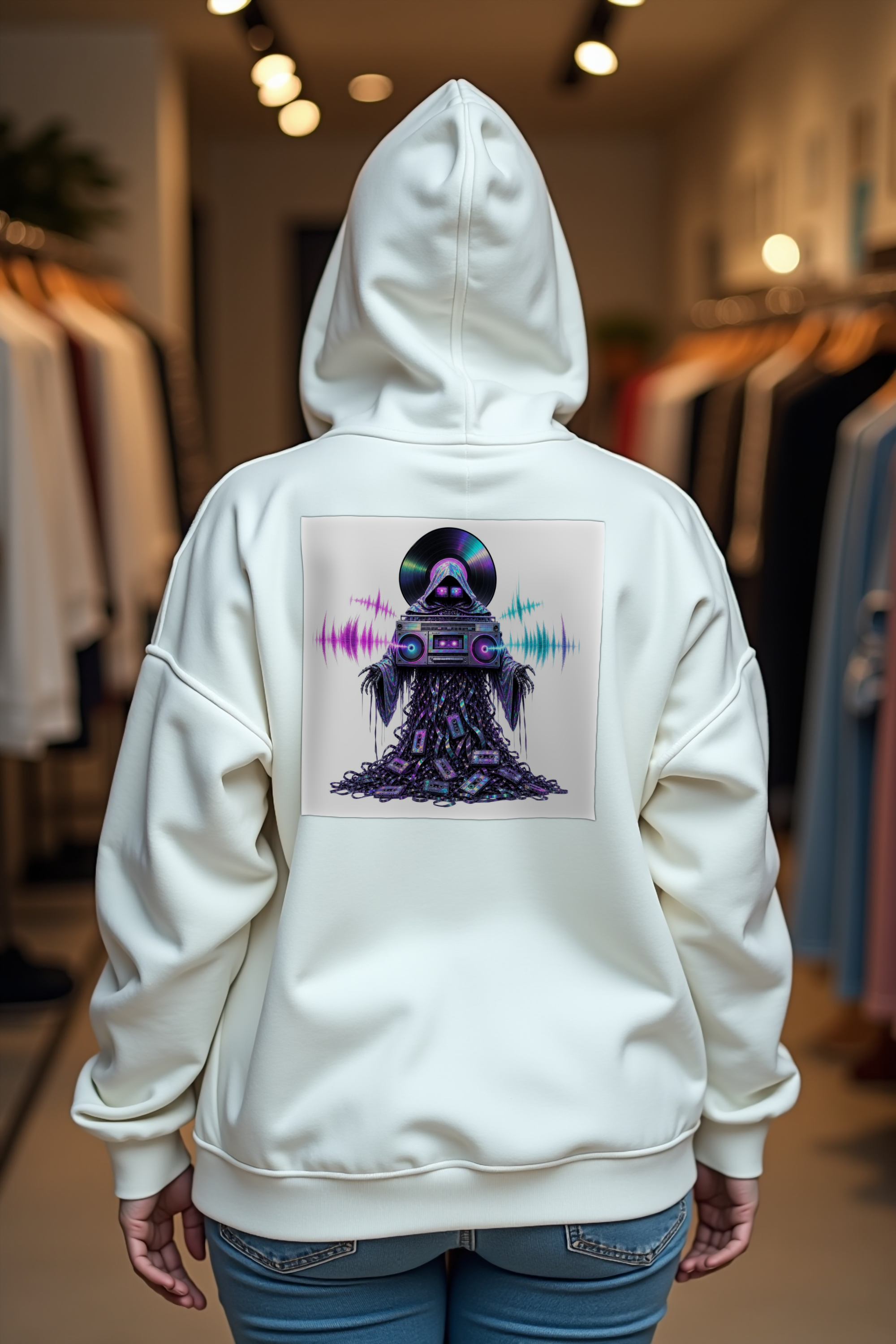 The Boombox Phantom hoodie white